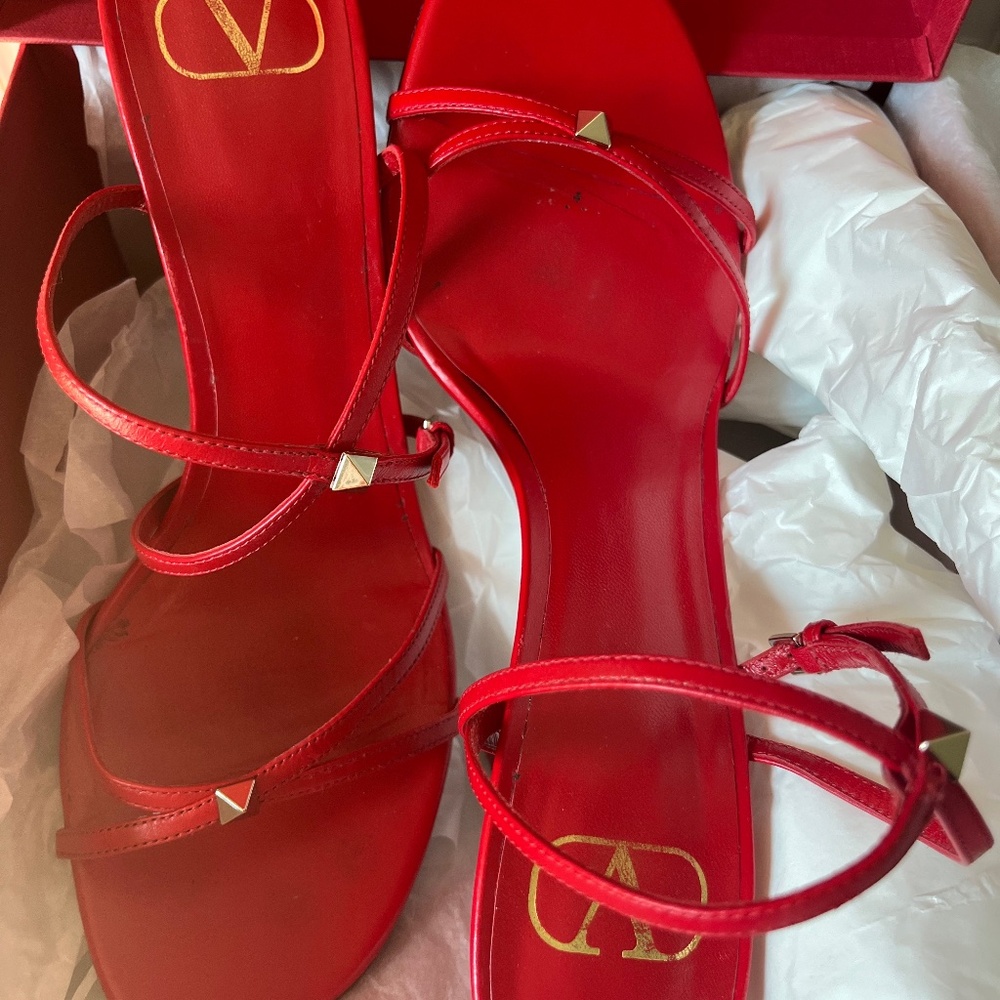 Sexy strappy red Valentino Garavani heals
